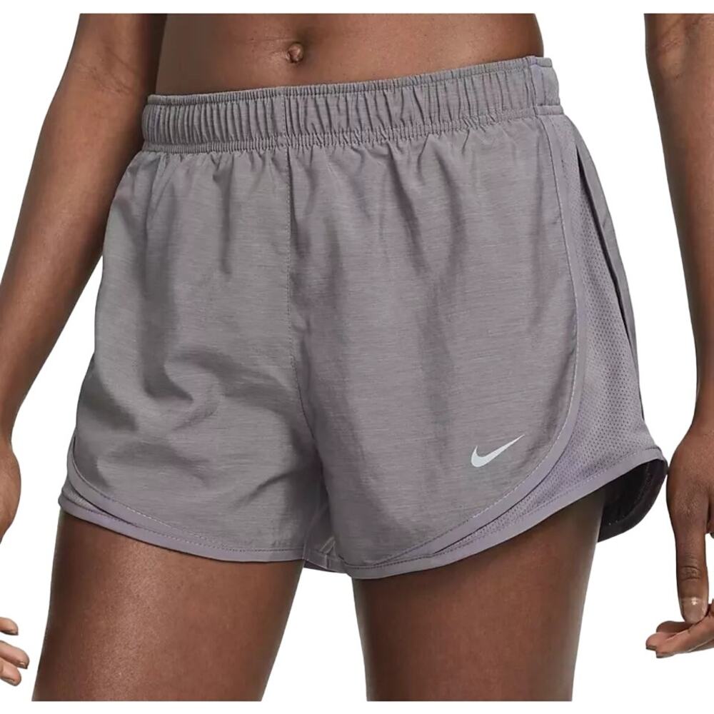 Nike Dri-Fit Tempo 3" Running Short Pull On Stretch Logo Athletic Gray Small